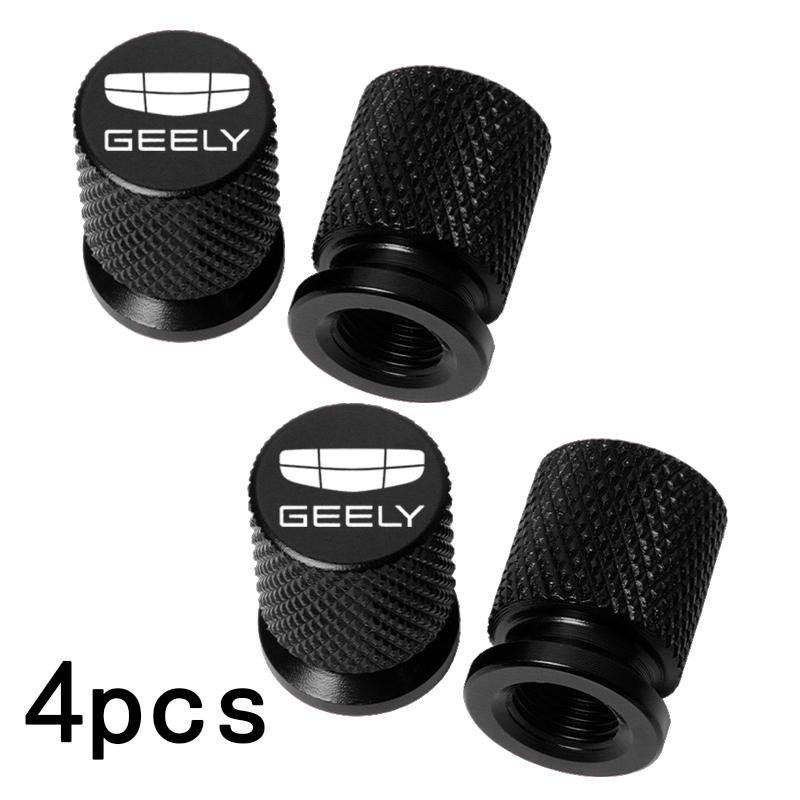 4pcs Car Wheel F100 Tire Valve Caps Tyre Stem Covers Airdust Waterproof For Geely Atlas Coolray Emgrand EC7 EC8 X7 EX7 CK2 CK3 GL GS