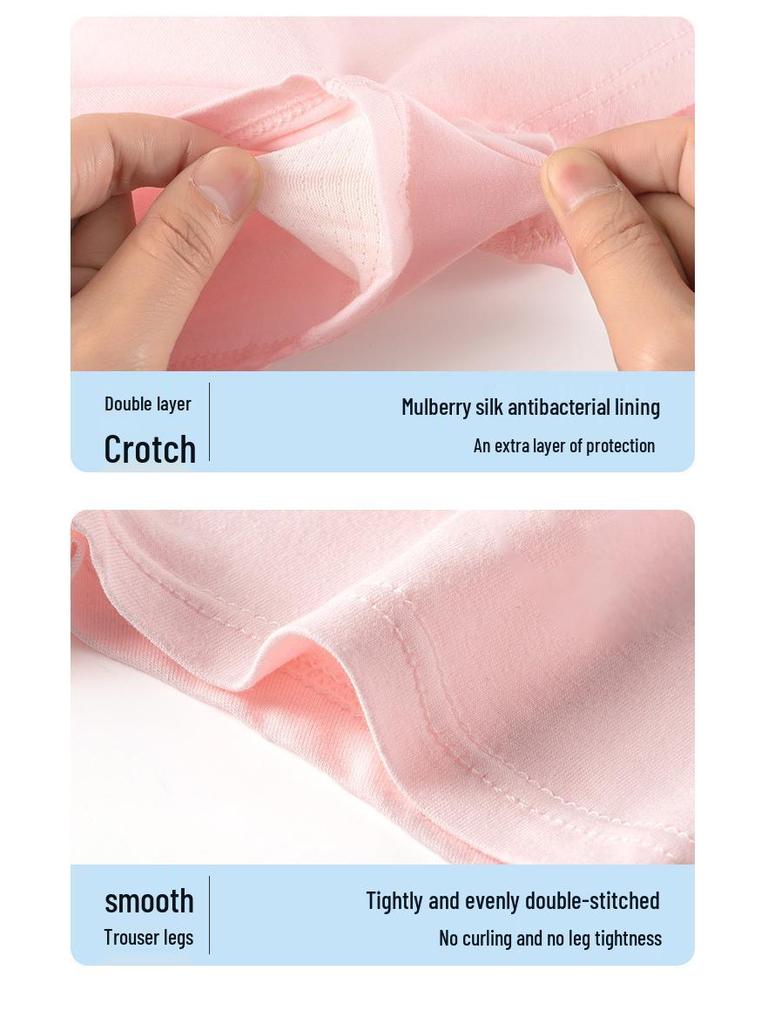 Girls' Pure Cotton Boxer Shorts - Children's Underwear, Flat-Leg Pants for Middle and Big Girls