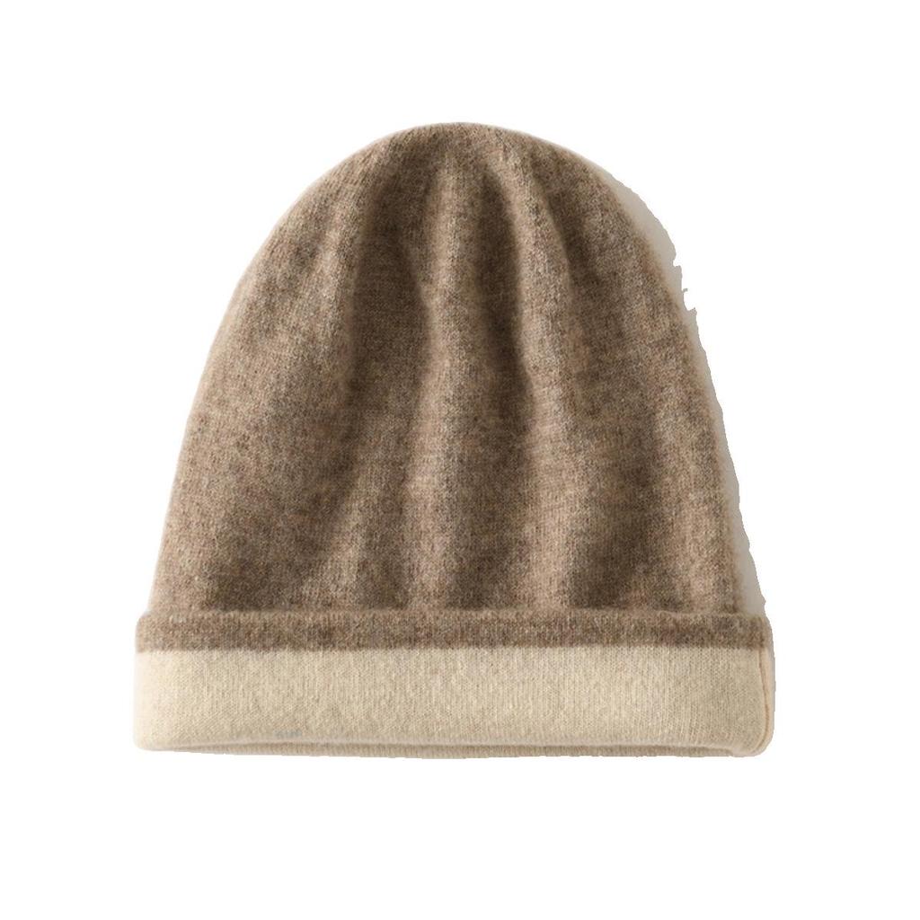 Double-Layer Thick Pure Cashmere Beanie: Soft, Warm, Versatile for Autumn & Winter