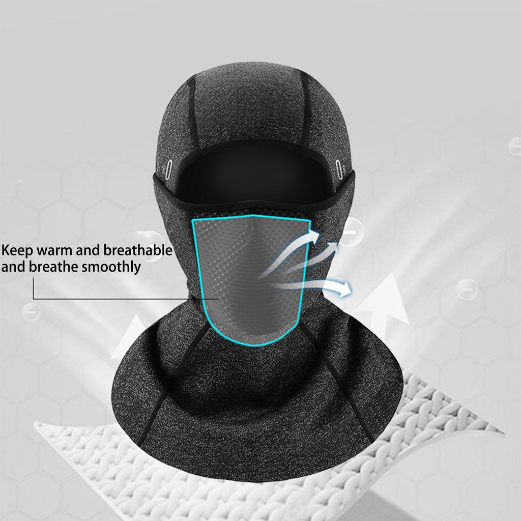 Balaclava Ski Mask Windproof Full Face Mask for Fishing Running Cycling Racing Black
