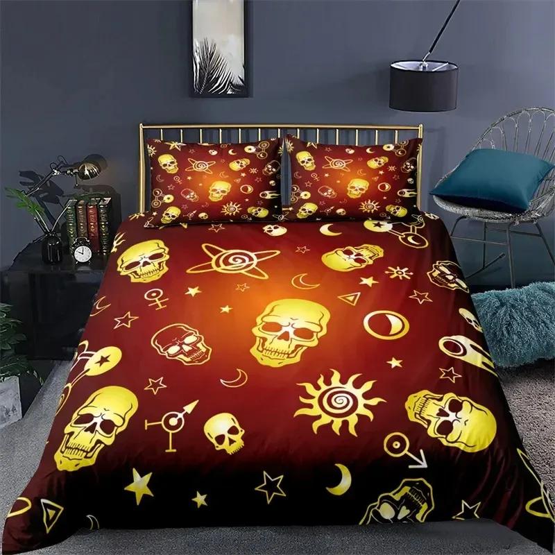 3D Printed Gothic Skull Bedding Set Duvet Cover Bedroom Comforter Covers Single Twin King Size Quilt Cover Home Textile