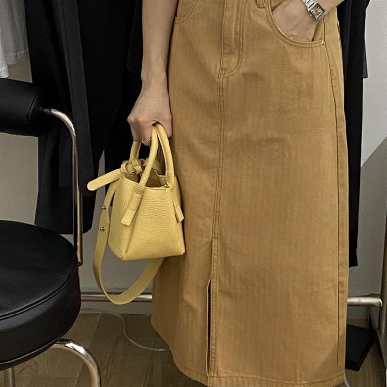 IELGY Macaron Lychee Pattern Bucket Bag Casual All-Match Hand-Carrying Vegetable Basket Shoulder Messen