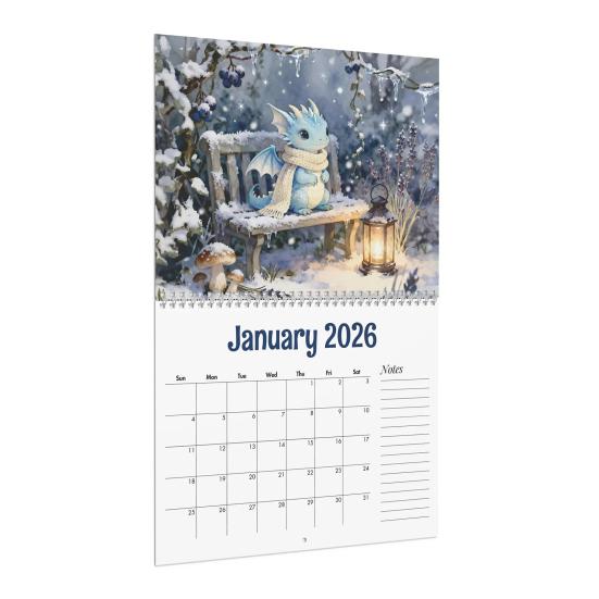 2026 Pastoraler Drachenkalender Drachen durch die Jahreszeiten Wandkalender Monatskalender Büro- oder Heimplaner Geschenk für Drachenliebhaber