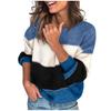 And Winter Women New Round Neck Color Matching Comfortable Loose Sweater