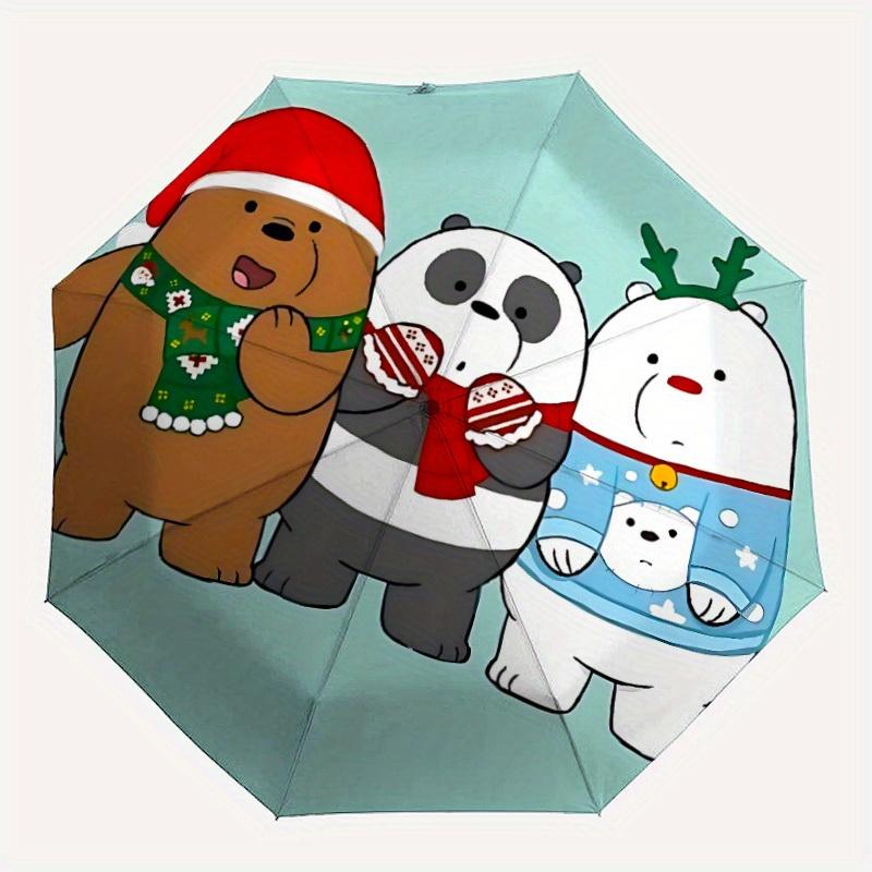 

1pc Christmas We Are Bear Automatic Umbrella - 8-Rib Foldable Design, Outdoor Adventures, Durable Canopy Material yy250827125