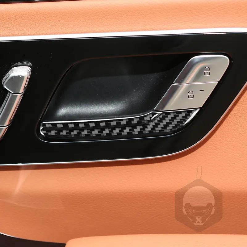 Carbon Fiber Door Handle Decorative Cover Sticker Car Accessories Interior Trim For Mercedes Benz Maybach S-Class W223 -2024