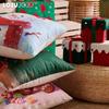 1PC LOZUJOJU Christmas Pillowcase Polyester Printed Comfortable Pillowcase Cushion Cover for Sofa Living Room Bedroom Home Decor Party Decor