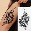 Temporary Tattoos Sketch Line Black Snake Dragon Rose Flowers Fake Tattoo Stickers Arm Sleeve Thigh Sexy Women Body Art Girls