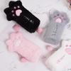 Cartoon Cat Paw Plush Pencil Case, Large Capacity, Cute Girly Student Stationery Bag