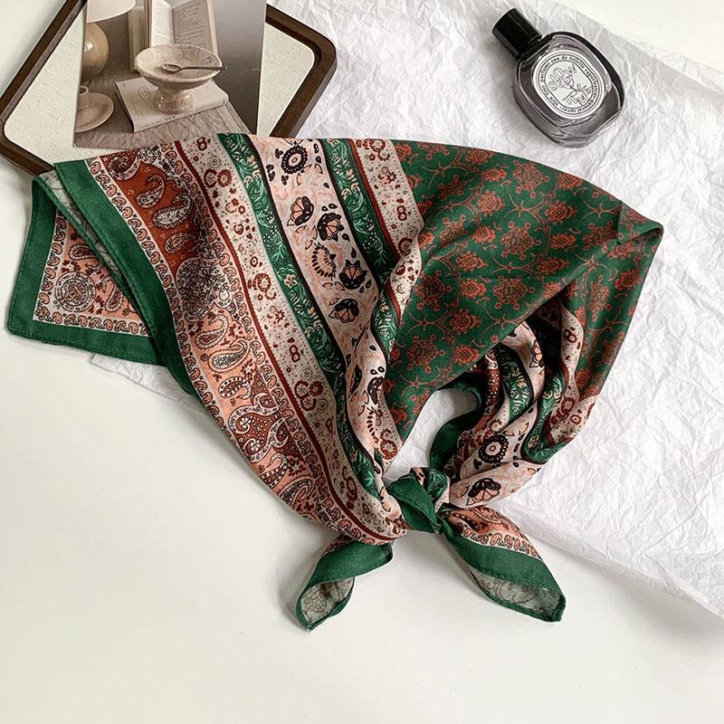 70 double-sided silk scarf, small square scarf, scarf, white rose linen silk scarf, new high-end scarf, shawl cover.