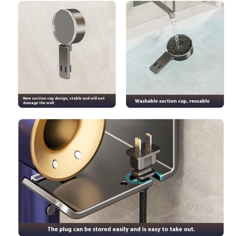 Hair Dryer Holder Wall Dryer Cradle Straightener Stand Hairdryer Organizer Box Toilet Blower Holder Shelf Bathroom Accessories