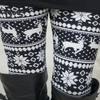 Høst Vinter Leggings Elg Snøfnuggtrykk Skinny Høy midje Stor Elastisitet Rumpe løftet Tykk Varm Myk Jul Langbukser Bunnbukser