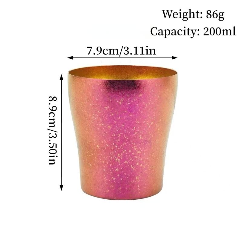 Multicolored Pure Titanium Double-Wall Coffee Mug,Outdoor Camping Water Cups,Creative Gifts Office Tea Mug 200 ml Beer Juice Cup 200ml