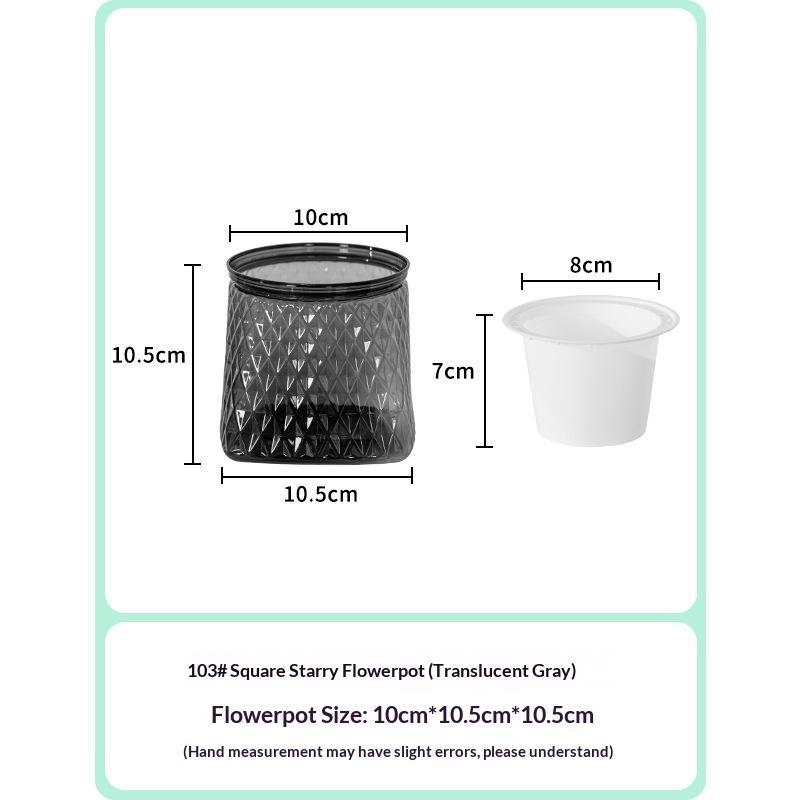 Mini Self Watering Flower Pot Fish Tank Transparent Plastic Plant Pots Self Watering Planter Pot Vase For Home Decoration