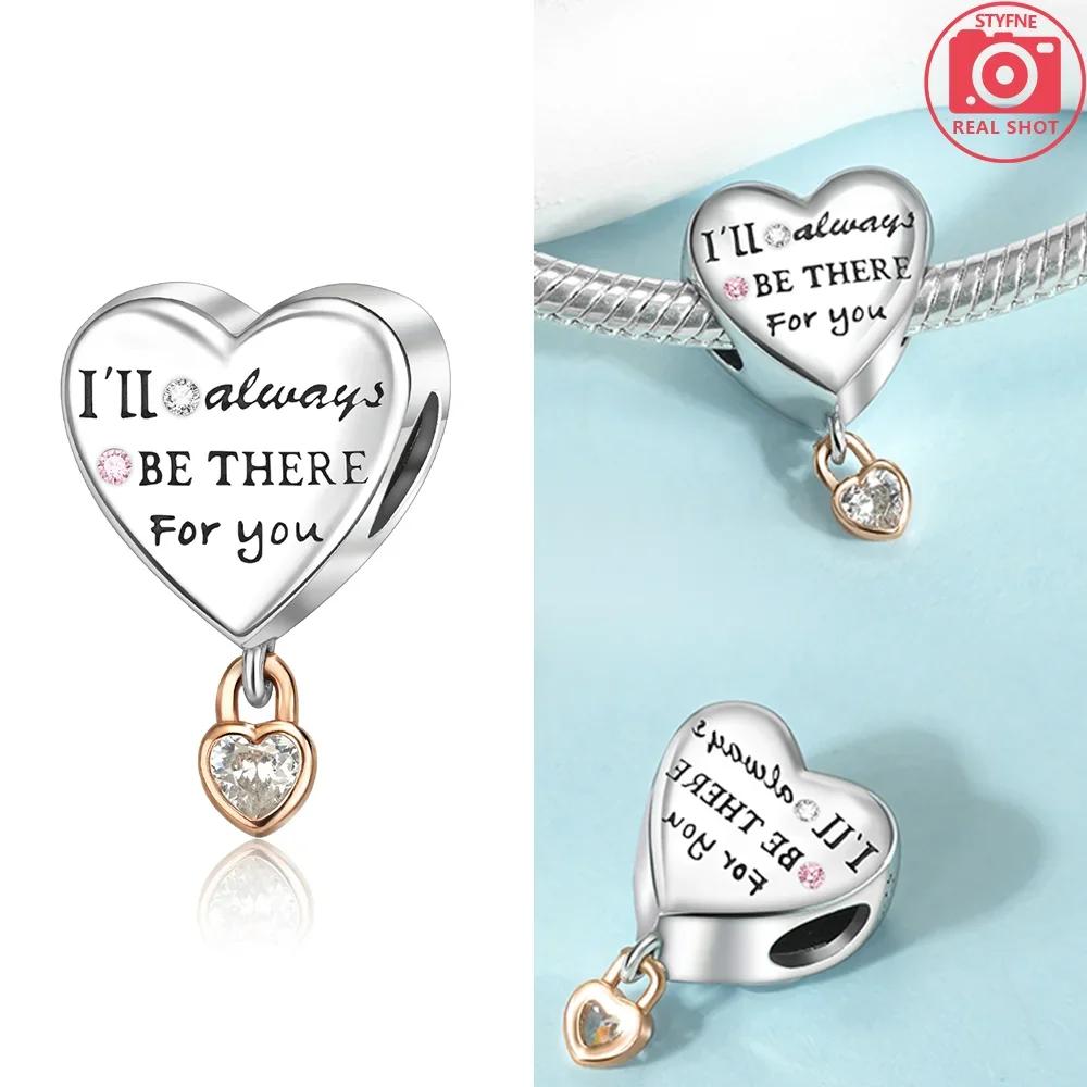 Charms Copper Zircon Forever Love Heart Sweethearts Life Charms Fit Bracelet Bracelet Beads Making For Lovers Accessory