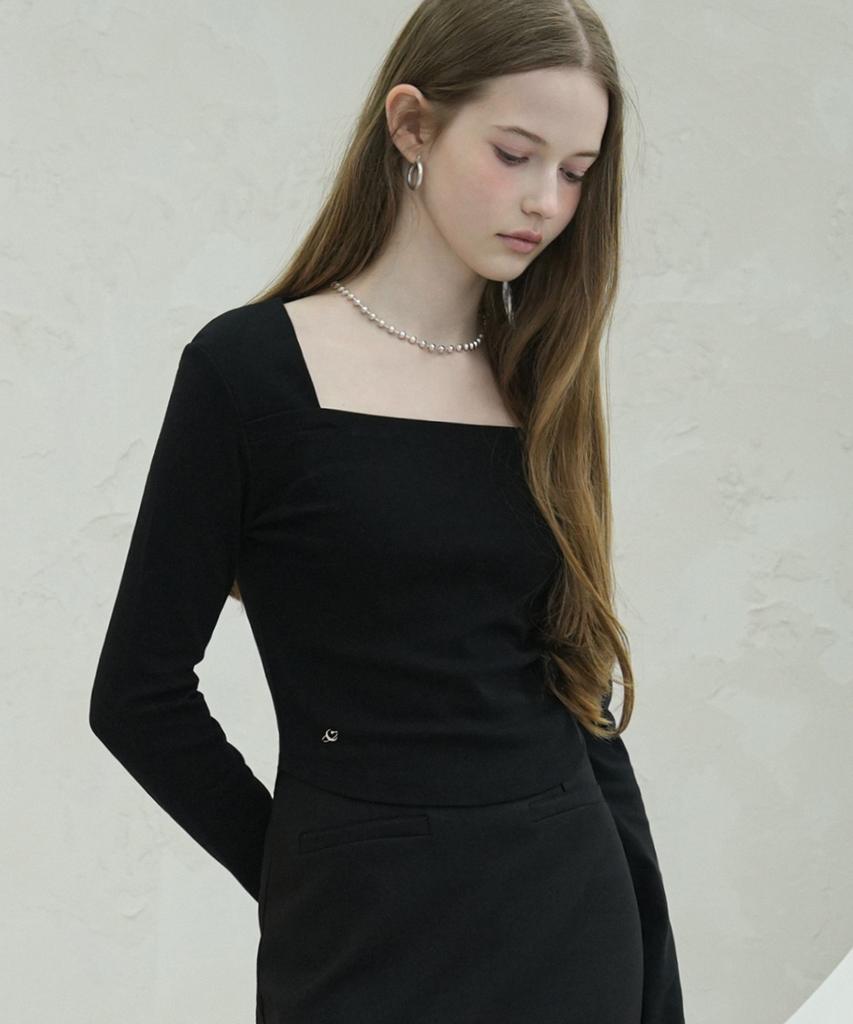 VIVACIOUS Renee Square Neck Slim Long Sleeve - 5Col