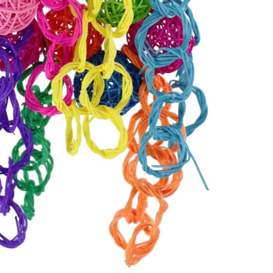 Colorful Ring Ball Parrot Bird Bite Climbing Play Hanging Toy Pet Cage Decor