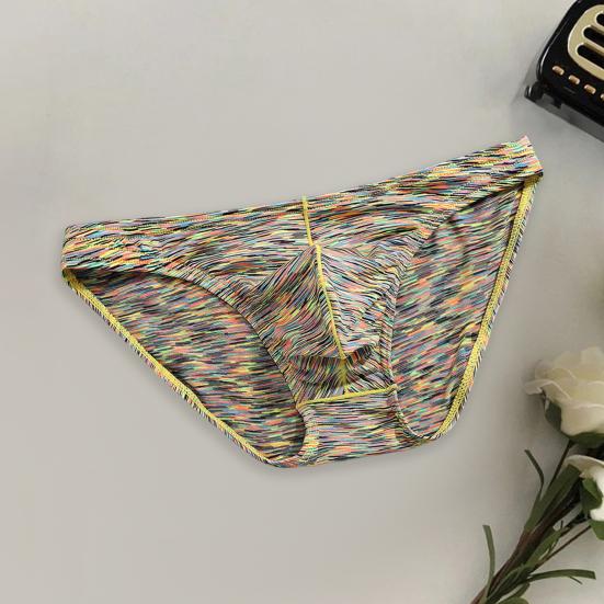 Men Slim Fit Briefs Low-rise High Elasticity U-convex Printing Panties Breathable Smooth Lines Underwear