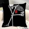 Simple Skull Love Married In Love Pillow Case Square Pillow Bedroom Sofa Leisure Comfort Cushion Car Home Decoration
