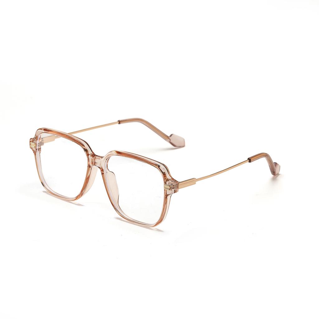 Glasses 95179 Semi-Metal Square Large Frame Retro Round Business Flat Mirror