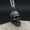 Vintage Black Skull Pendant Necklace 316L Stainless Steel Hip Hop Biker Dark Skull Necklaces Male Party Jewelry Halloween Gifts