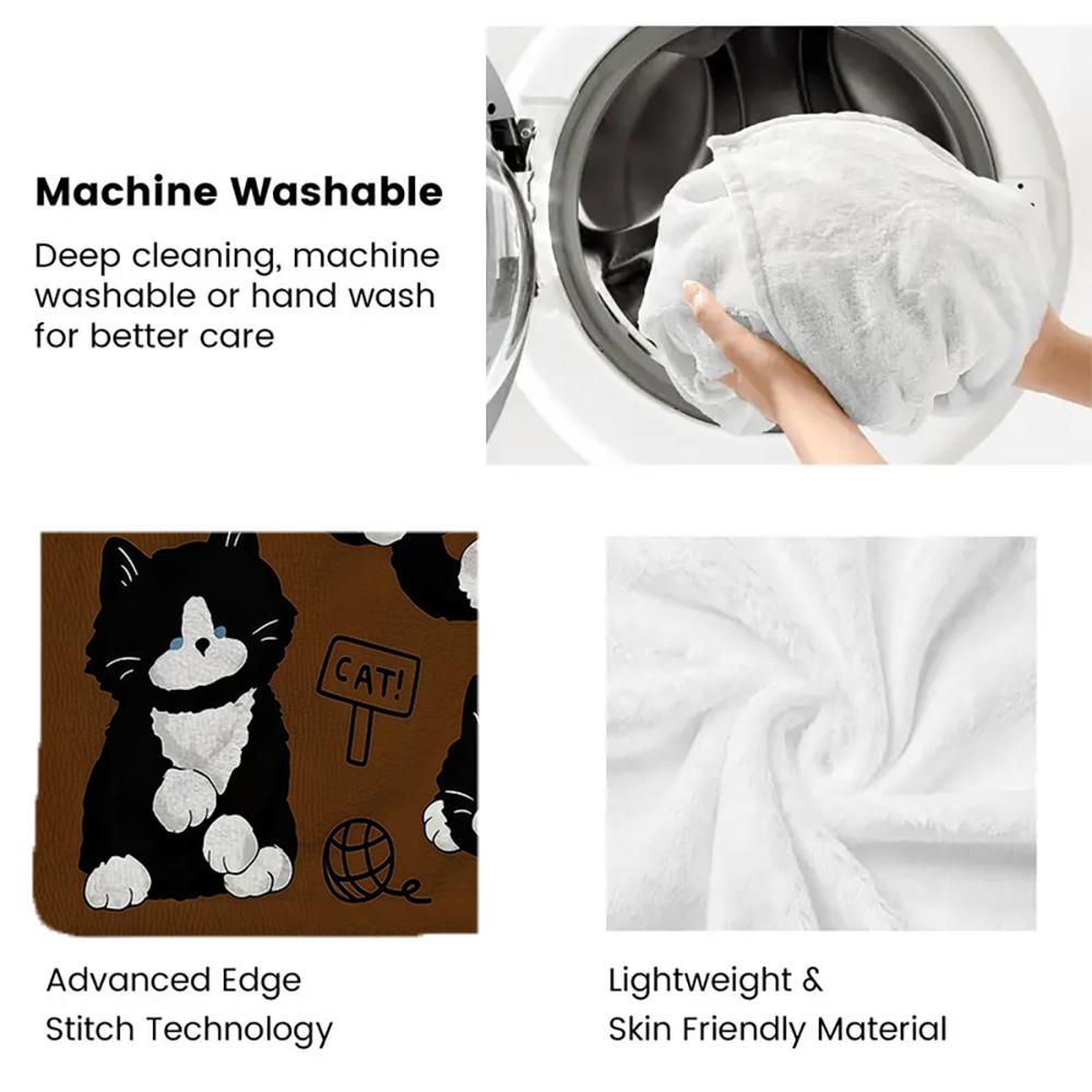 Animal Flannel Thin Blanket Custom Blanket Picnic Bed Sofa Blankets Family Bedroom Children's Room Napping Blankets Fluffy