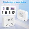 Multifunction US Standard Plugs Adapter with 3 Outlets 3 USB Port Plus 1 Type C Port Converters  for Travel