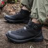 Men Hiking Boot Anti Splash Water Outdoor Sneakers Rotating Button Hiking Shoes  Comfort High-Top Trekking Walking Shoes Non-Slip Warm Suitable