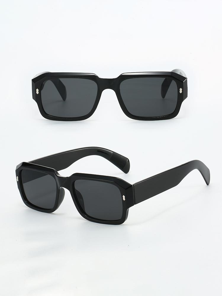 1Pc Women's Retro Fashion Square Black Sunglasses Are Perfect for Daily Wear, Holiday Travel, and Outdoor Use