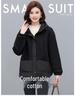 Women's 2024 Winter Hooded Cotton Jacket - Loose, Plus-Size, Thickened Casual Coat for Middle-Aged Moms