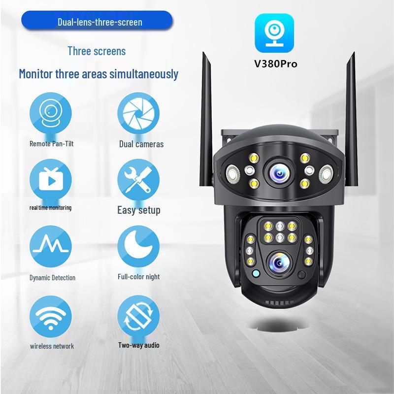 

V380 Dual-Lens Night Vision 360° Panoramic 4G HD Remote Camera WiFi/UK Plug
