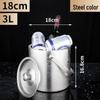 ChuanYue Gold Stainless Steel Double Layer Ice Bucket with Lid and Handle - 304 Internet Famous Beer Chiller