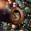 Neue Tier-Weihnachtsornamente 2D Flaches Acryl Vogelanhänger Eule Eichhörnchen Hase Anhänger Weihnachtsbaumdekoration Xmas Hängend