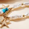 New Luxury Baroque Imitation Pearl Necklace for Women Gold Color Starfish Conch Pendant Choker Summer Beach Wedding Jewelry Gift