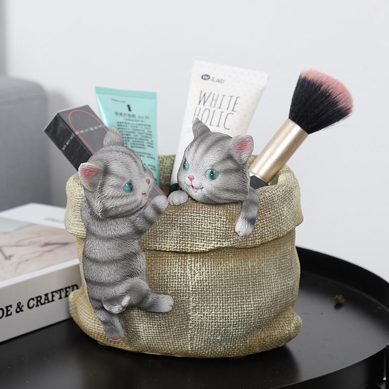 

Многофункциональная коробка для салфеток в скандинавском стиле, коробка для хранения косметики с кошками и собаками, коробка для хранения с дистанционным управлением для гостиной F