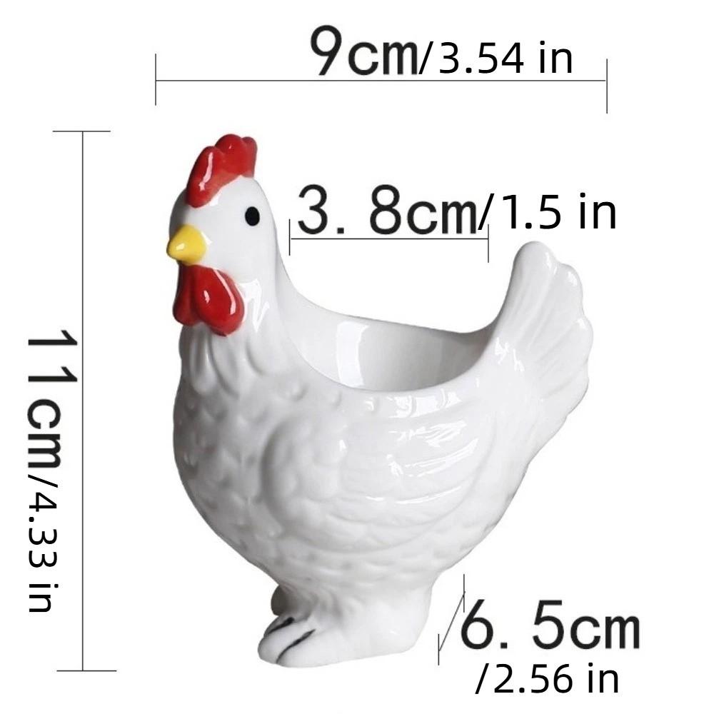 Chicken Shape Ceramic Egg Cup Cartoon 3D Chick Egg Cup Cute Boiled Egg Stand Tabletop Display