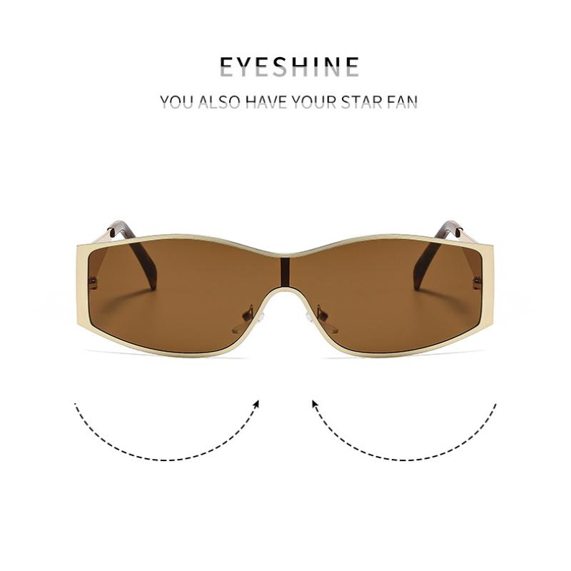 Women's glasses fashion new one-piece metal cycling sunglasses, cross-border European and American ins Xiaohongshu personalized high-end sunglasses