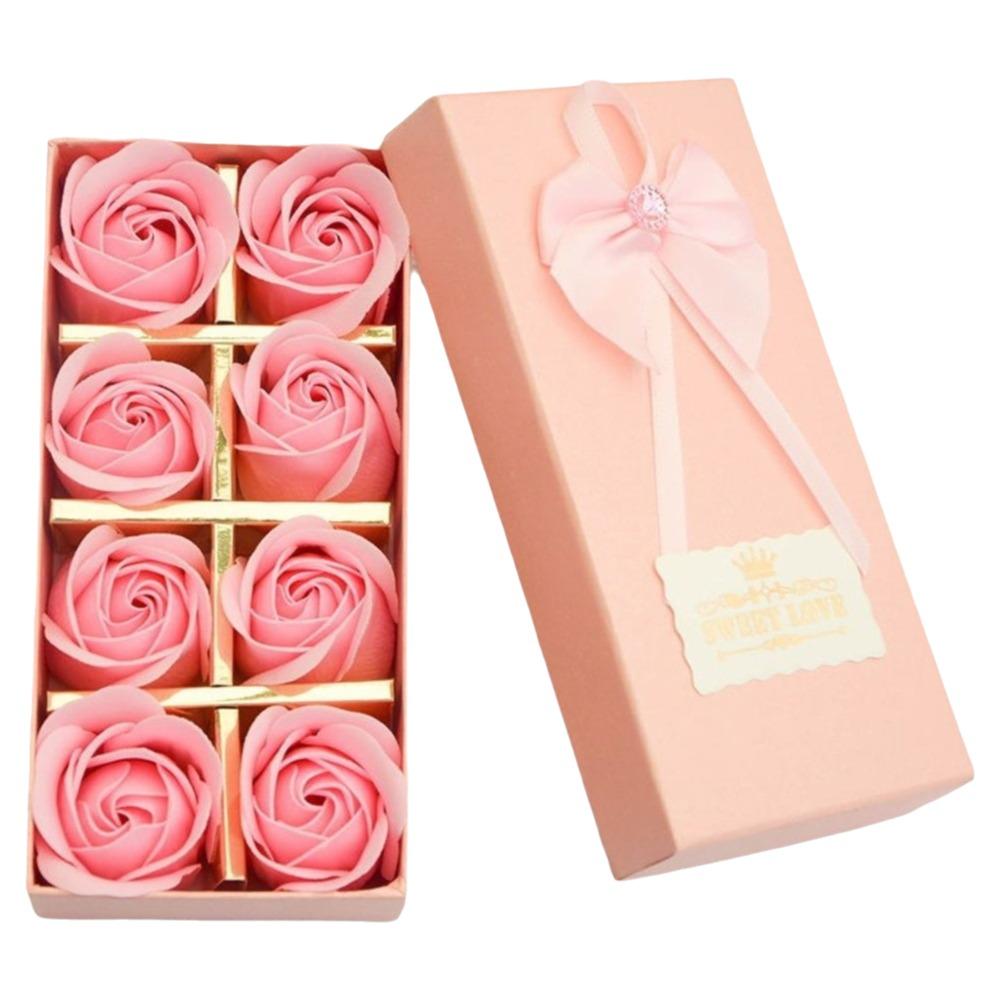 8pcs Creative Mix Color Scented Soap Rose Floral Scented Simulation Rose Rose Flower Petal DIY Rose Bouquet Wedding Decoration