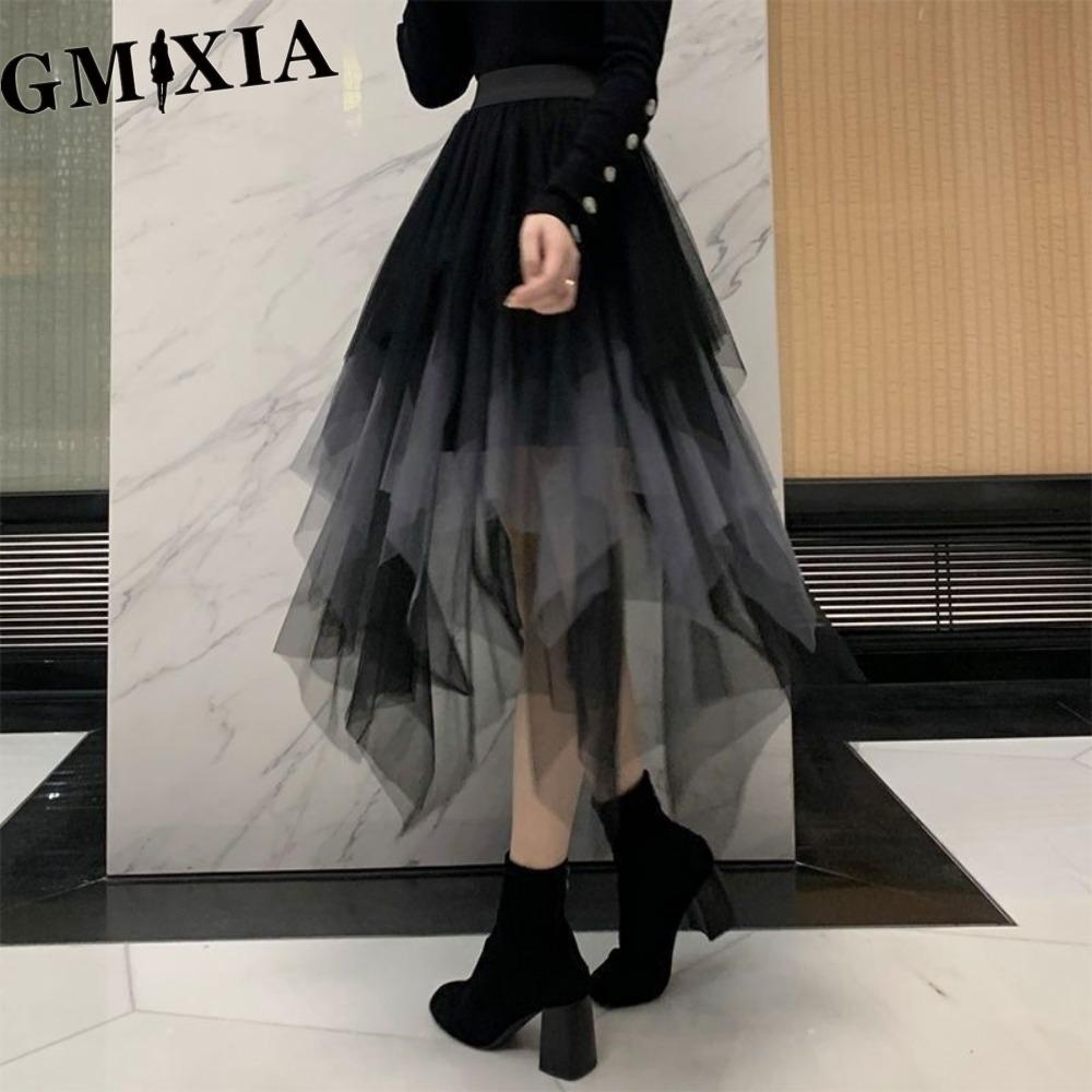 GMXIA Women's Fashion Casual Solid Color Print Summer Spring Skirts