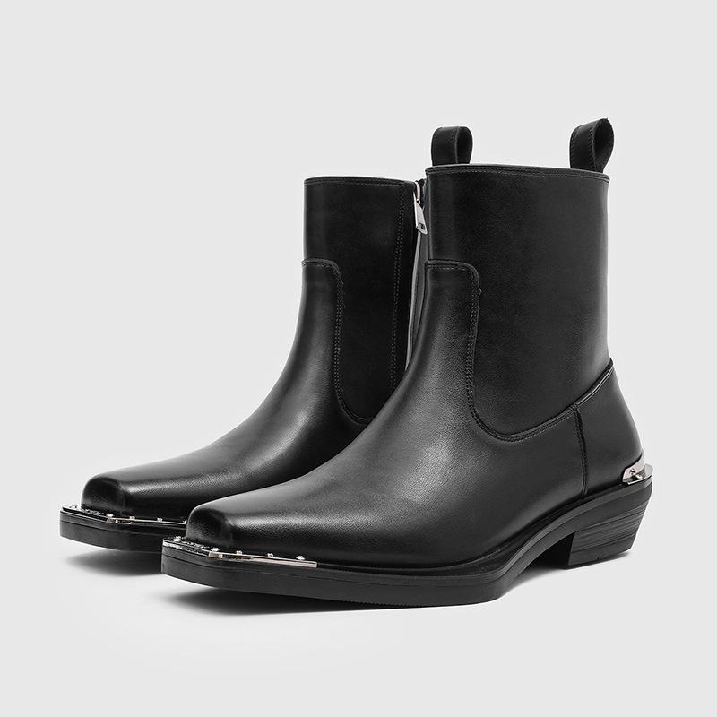 Trendy High-Heeled Square-Headed Cigarette Boots Chelsea