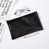 Faux Leather Money Cash Case Zippered Closure File Bag Simple Pencil Pouch  For Cosmetics Tools