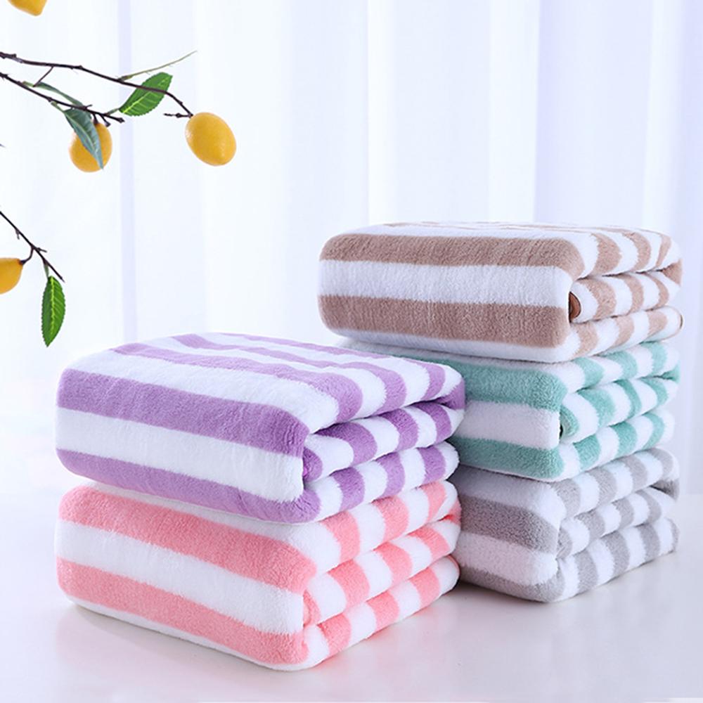 Simple Stripes Absorbent Quick Drying Bath Towel Sets Soft Adults Face Hand Towels Bathroom Microfiber Swim Bath Towels 35x75cm