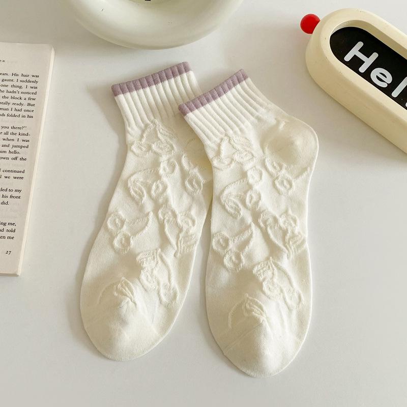 

Весенне-летние носки для женщин Дышащие и влагоотводящие хлопковые носки в фиолетовых тонах для женщин Короткие носки до икры Низкие носки-лодочки для женщин 5 Pairs