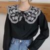 Embroidered Floral Fake Collar Cute Lolita Fake Collar Detachable Blouse False Collar Little Shawl Top for Women