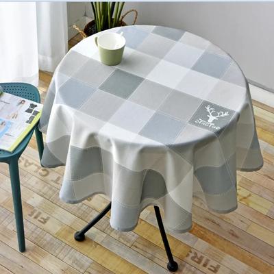 Nordischer Stil Runde Tischdecke Einfach Wasserdicht Restaurant Hotel Haushalt Runde Tischdecke Druck Karomuster Geometrisch Tier
