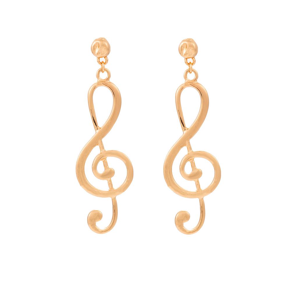Niche Exaggerated Design Stud Earrings Creative Music Notes High-End Sense Earrings Literary Retro Temperament Earrings