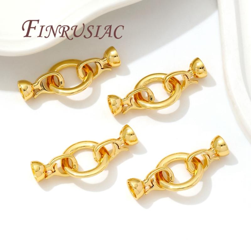 Chiusure Per Gioielli Placcate Oro 18K Fermagli Per Braccialetti Moschettoni Per Gioielli Connettori Accessori Componenti Fai da Te
