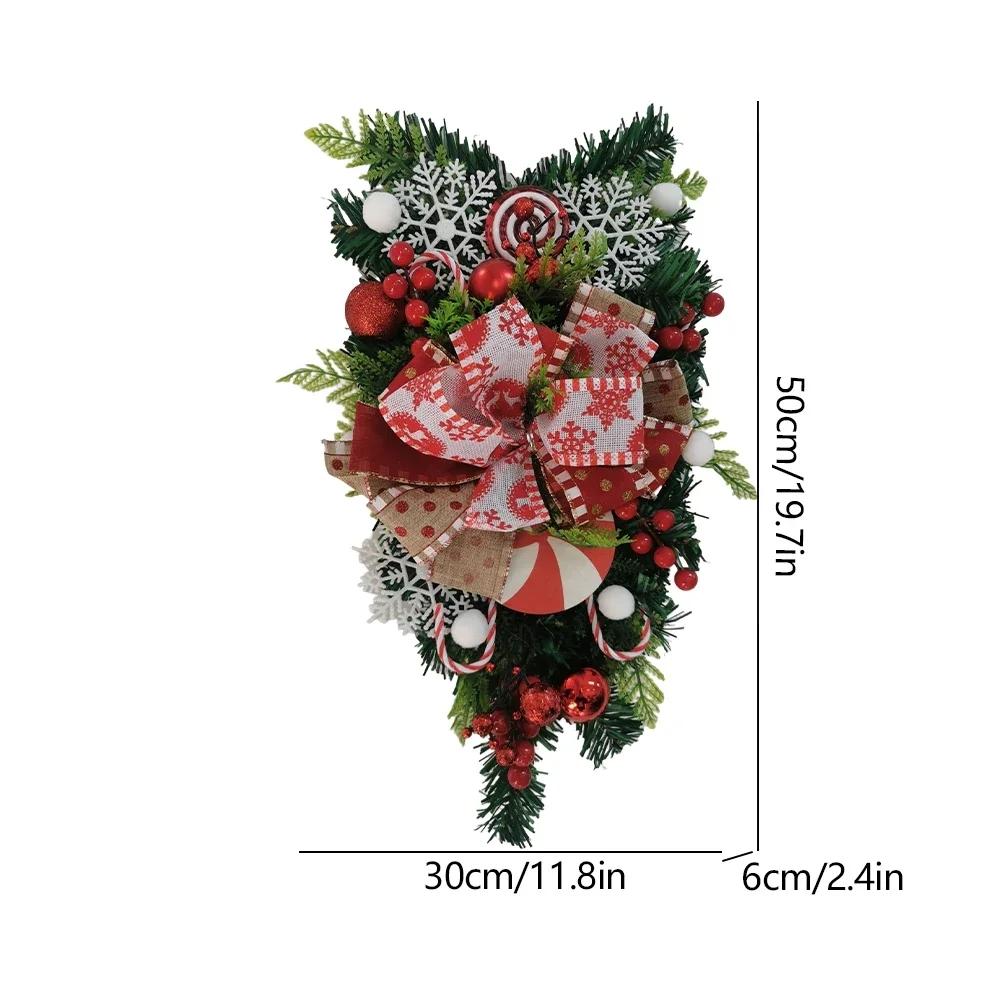 Door Wreath Christmas Garland Hanging Ornaments Artificial Atmosphere Decorative Garland Household Christmas Tree Decorations