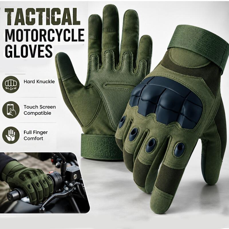 Tactical Motorcycle Gloves Finger Touchscreen Design Army Green Breathable Grip Outdoor Riding Sports 6