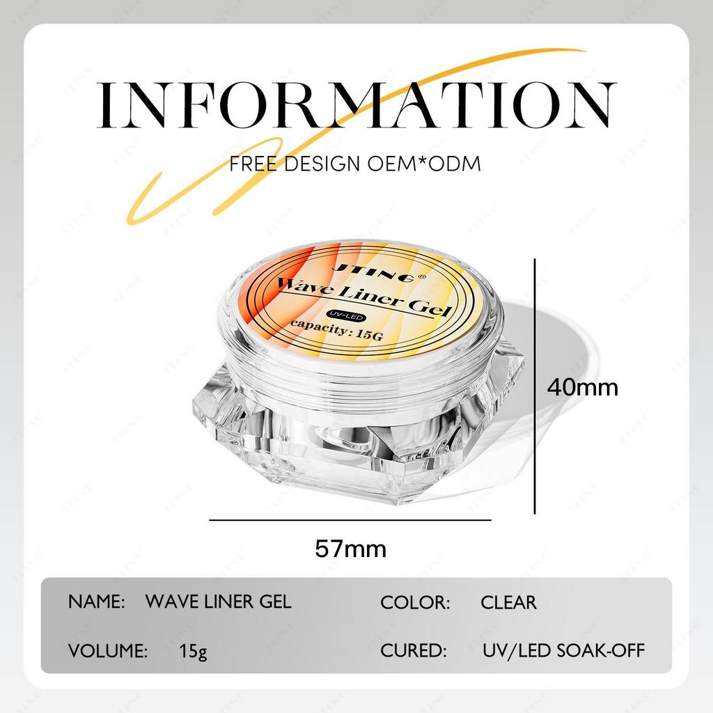 JTING Newest Clear 3D Wave Liner Gel Nail Painting Sticky Diamond Modelling Gel ODM/OEM Free Private Brand Custom Gel Polish
